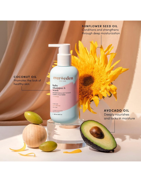 Trío de Baño para Bebés Evereden | Champú, Gel y Crema Hidratante