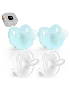 Set de 4 Chupetes Ortodónticos de Silicona para Bebés 0+ Meses