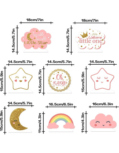 Centros de Mesa de Panal LINGTEER para Baby Shower - 8 Piezas