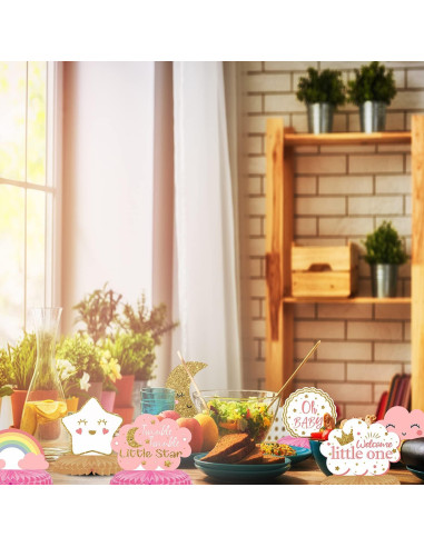 Centros de Mesa de Panal LINGTEER para Baby Shower - 8 Piezas