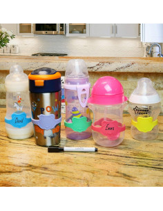 Etiquetas de Silicona Reutilizables para Botellas - Panda Multicolor 2