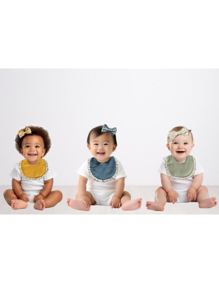 Conjunto de Regalo para Niña - Babero de Muselina y Lazos