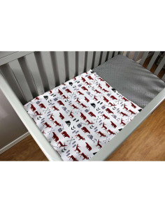 Manta para Bebés Top Tots 81x81 cm Suave Minky Gris Animales 2