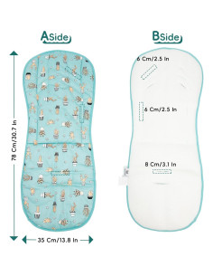 Forros de Asiento para Carriolas LAT LEE AND TOWN - Cactus Azul 2