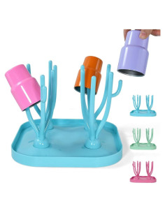 Soporte de Secado AGH para 12 Mini Vasos - Azul Plegable