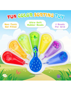 Juguete Sensorial de Clasificación de Colores Hopihy Pavo Real 2