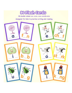 Tarjetas de Flash Fonéticas Alened CVC para Jardín Infantil 2