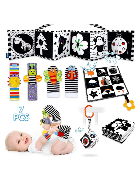 Conjunto de Juguetes para Bebés FELSOOGRE en Blanco y Negro