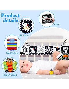 Conjunto de Juguetes para Bebés FELSOOGRE en Blanco y Negro 2