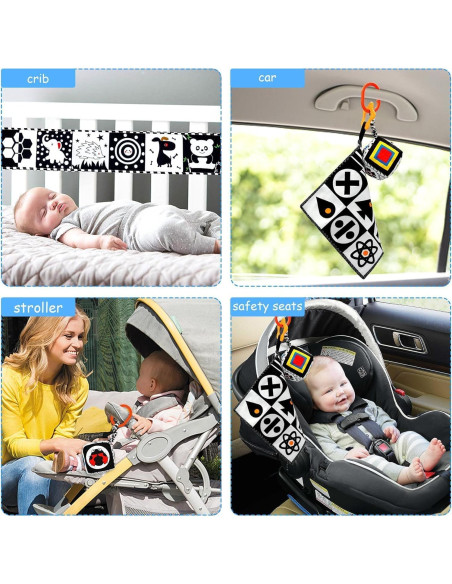 Conjunto de Juguetes para Bebés FELSOOGRE en Blanco y Negro