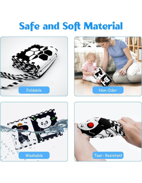 Conjunto de Juguetes para Bebés FELSOOGRE en Blanco y Negro