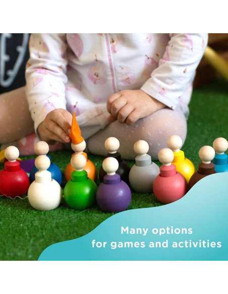 Juguetes Montessori Ulanik - Muñecos de Madera 12 Piezas 6 cm Juguetes Montessori Ulanik - Muñecos de Madera 12 Piezas 6 cm