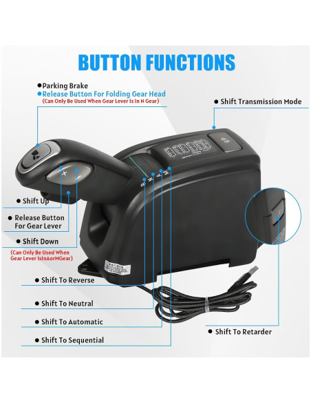 Control de palanca de cambios RYLNOK AT Ultro 3 en 1 USB
