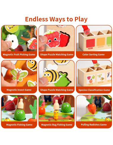 Juguete Educativo Montessori de Madera INIFEIDALA 1.12kg