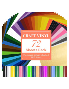 Vinilo Adhesivo Permanente HAWERSI 72 Hojas 30.5x21.6cm Multicolor