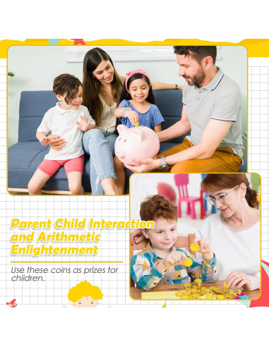 1000 Monedas de Oro Pirata de Plástico 8.89 cm para Fiesta