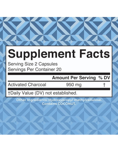 Cápsulas de Carbón Activado MaryRuth Organics 40 Unidades