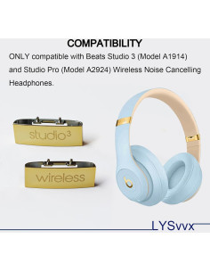 Piezas de Repuesto LYSvvx para Auriculares Beats Studio 3 Pro Dorado 2