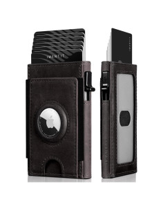 Billetera Slim IWANTIT para Hombres con Soporte AirTag - Marrón Vintage