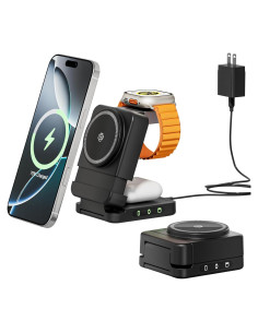 Cargador Inalámbrico 3 en 1 FREEFISH 15W Plegable Negro