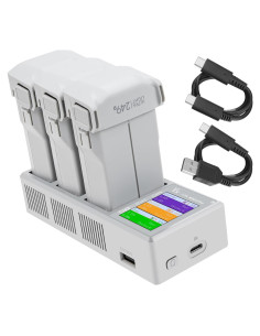 Cargador LCD Hanatora para Baterías DJI Mini 3/4 Pro - Carga Rápida 3 Baterías