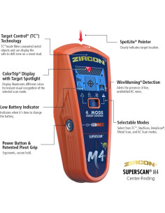 Buscador de Paredes Zircon SuperScan M4 - 5 Modos de Detección 2