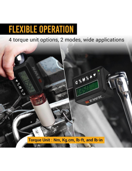Adaptador de Par Digital EWK 1/2" 12.5-340 Nm con Pantalla LED