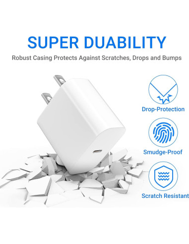 Cargador USB C Rápido 20W PGQBS 2Pack para iPhone y iPad