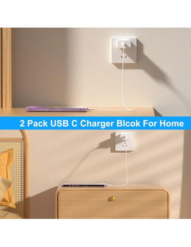 Cargador USB C Rápido 20W PGQBS 2Pack para iPhone y iPad