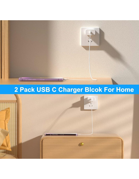 Cargador USB C Rápido 20W PGQBS 2Pack para iPhone y iPad Cargador USB C Rápido 20W PGQBS 2Pack para iPhone y iPad