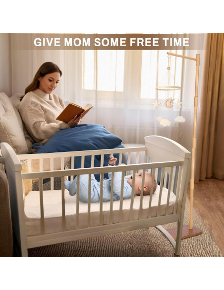 Brazo Móvil de Cuna de Pie LLIU 165 cm Madera de Haya Ajustable