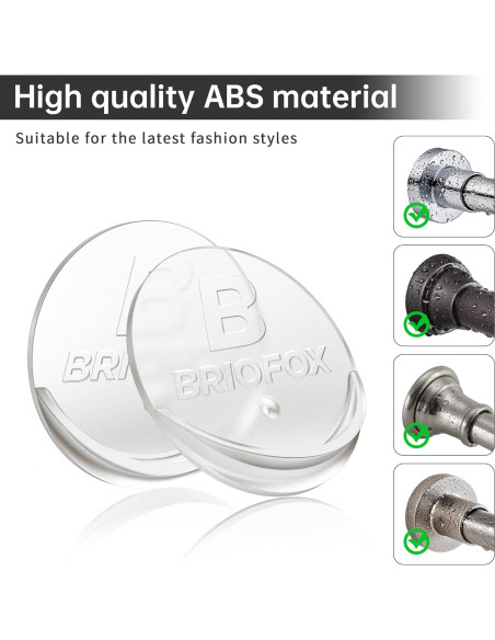 Soporte para barra de cortina de ducha BRIOFOX transparente 2 unidades