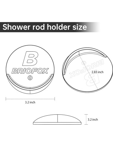 Soporte para barra de cortina de ducha BRIOFOX transparente 2 unidades