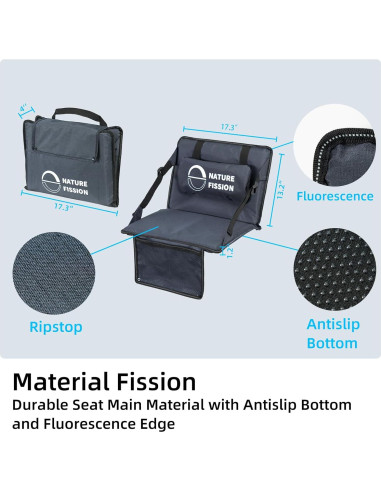 Asiento de Estadio NATUREFISSION Plegable con Soporte Lumbar Azul