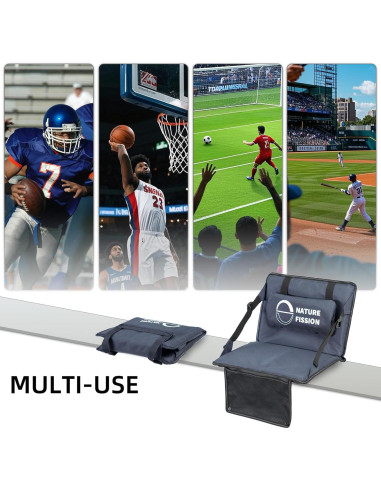 Asiento de Estadio NATUREFISSION Plegable con Soporte Lumbar Azul