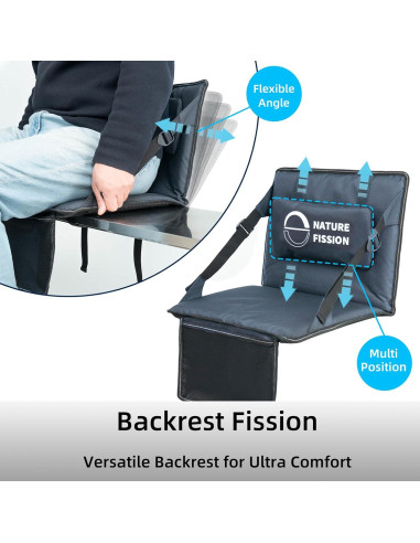 Asiento de Estadio NATUREFISSION Plegable con Soporte Lumbar Azul