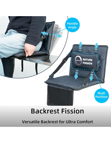 Asiento de Estadio NATUREFISSION Plegable con Soporte Lumbar Azul