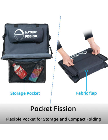 Asiento de Estadio NATUREFISSION Plegable con Soporte Lumbar Azul