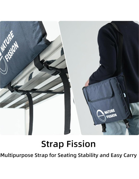 Asiento de Estadio NATUREFISSION Plegable con Soporte Lumbar Azul