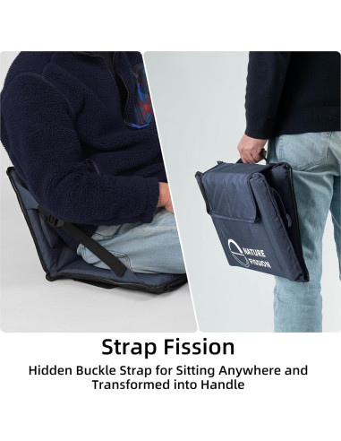 Asiento de Estadio NATUREFISSION Plegable con Soporte Lumbar Azul