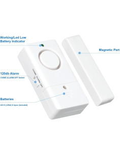 Alarmas de Ventana y Puerta Ranisny - 120 dB, 3 Paquete 2