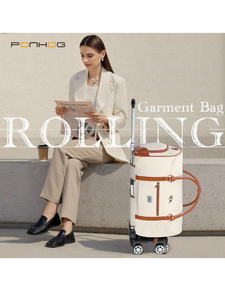 Bolsa de Ropa Rodante Ponhog TR24015BG02 - 54x25 cm Beige