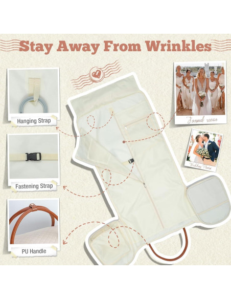 Bolsa de Ropa Rodante Ponhog TR24015BG02 - 54x25 cm Beige