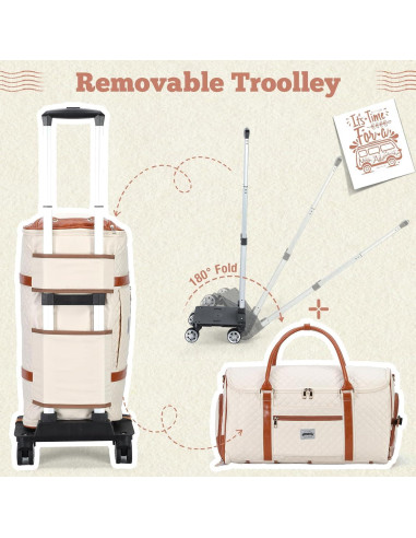 Bolsa de Ropa Rodante Ponhog TR24015BG02 - 54x25 cm Beige