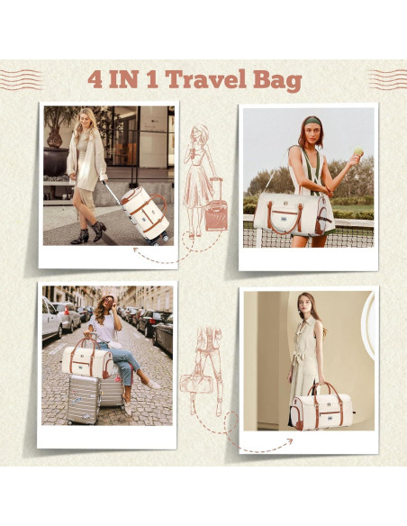 Bolsa de Ropa Rodante Ponhog TR24015BG02 - 54x25 cm Beige