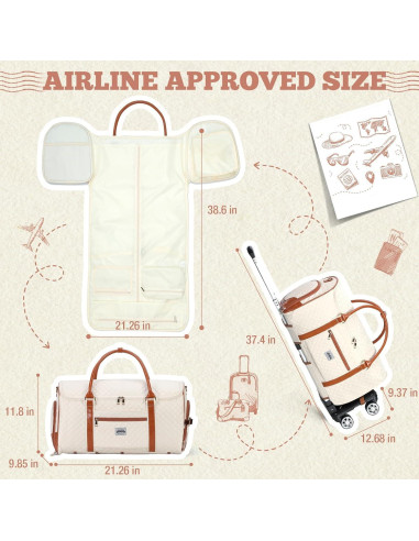 Bolsa de Ropa Rodante Ponhog TR24015BG02 - 54x25 cm Beige