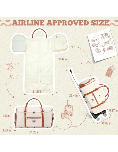 Bolsa de Ropa Rodante Ponhog TR24015BG02 - 54x25 cm Beige