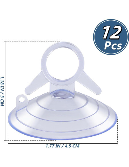 Ventosas de Plástico Transparentes Balacoo 12 Pcs 45mm