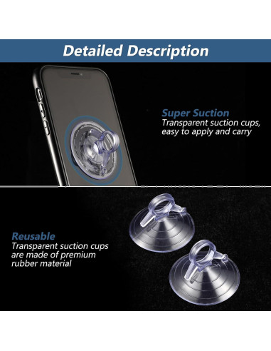 Ventosas de Plástico Transparentes Balacoo 12 Pcs 45mm