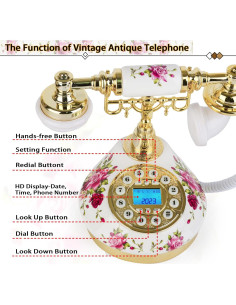 Teléfono de Línea Antiguo Sangyn Vintage con Pantalla LCD 2